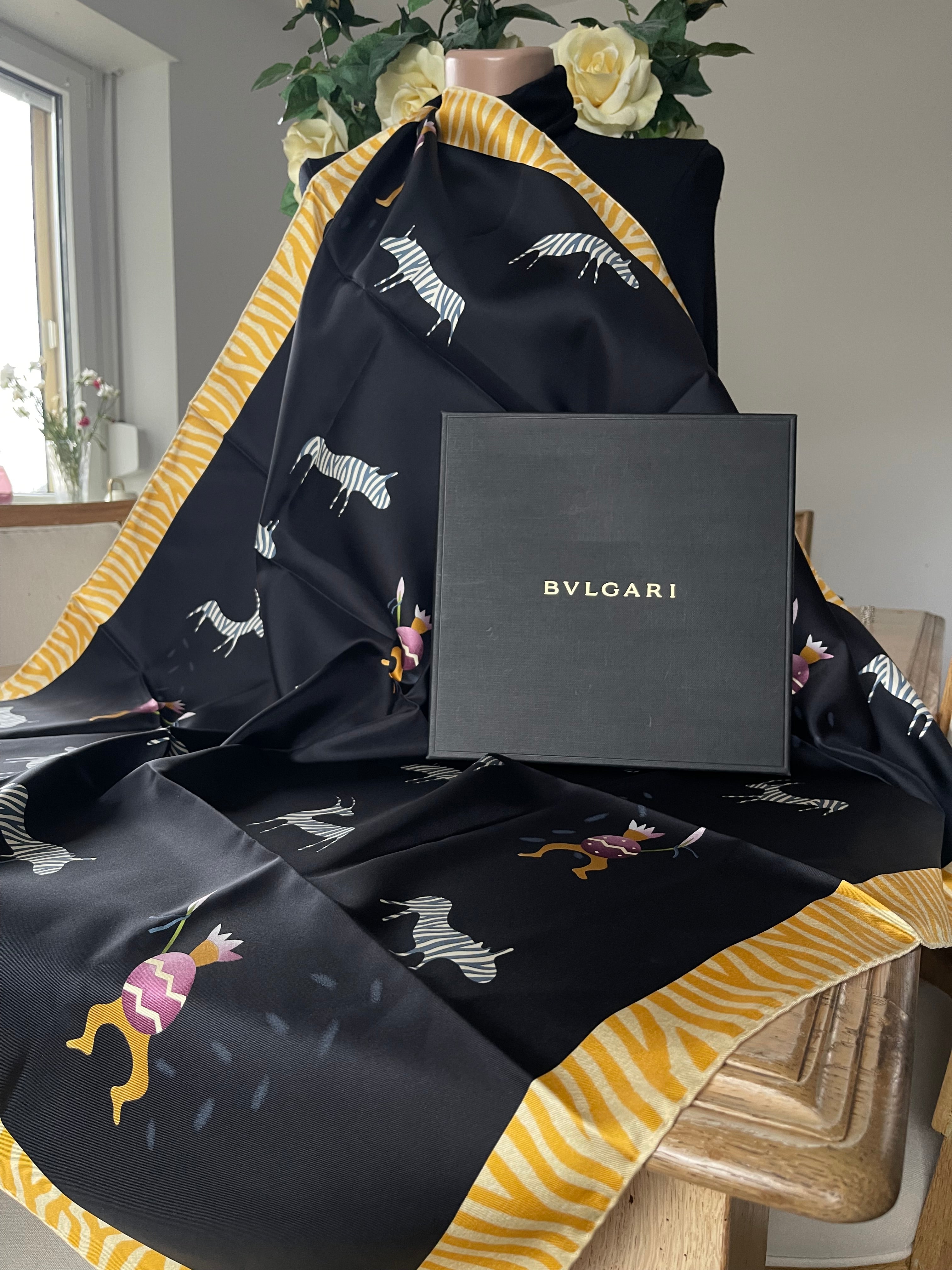 BULGARY Foulard carré schal sjaal seide seta soie silk
