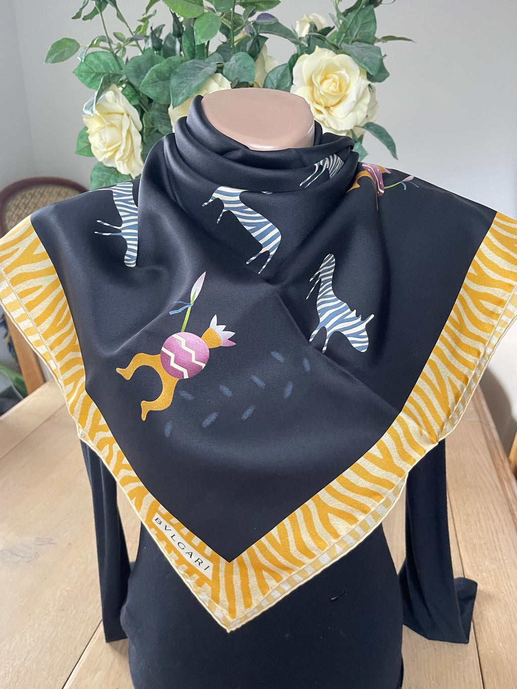 BULGARY Foulard carré schal sjaal seide seta soie silk