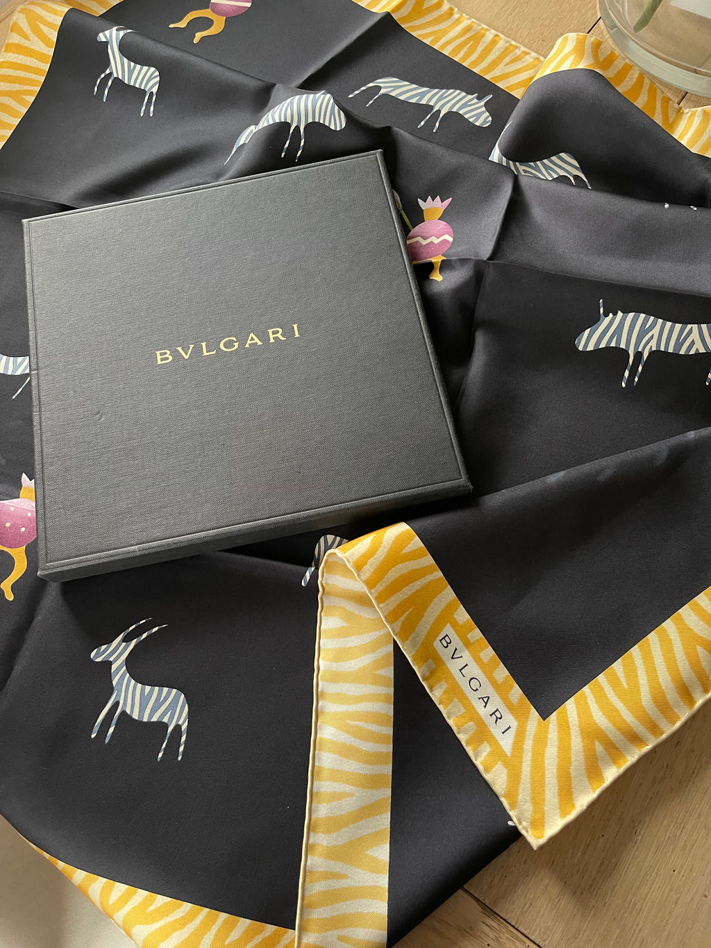 BULGARY Foulard carré schal sjaal seide seta soie silk