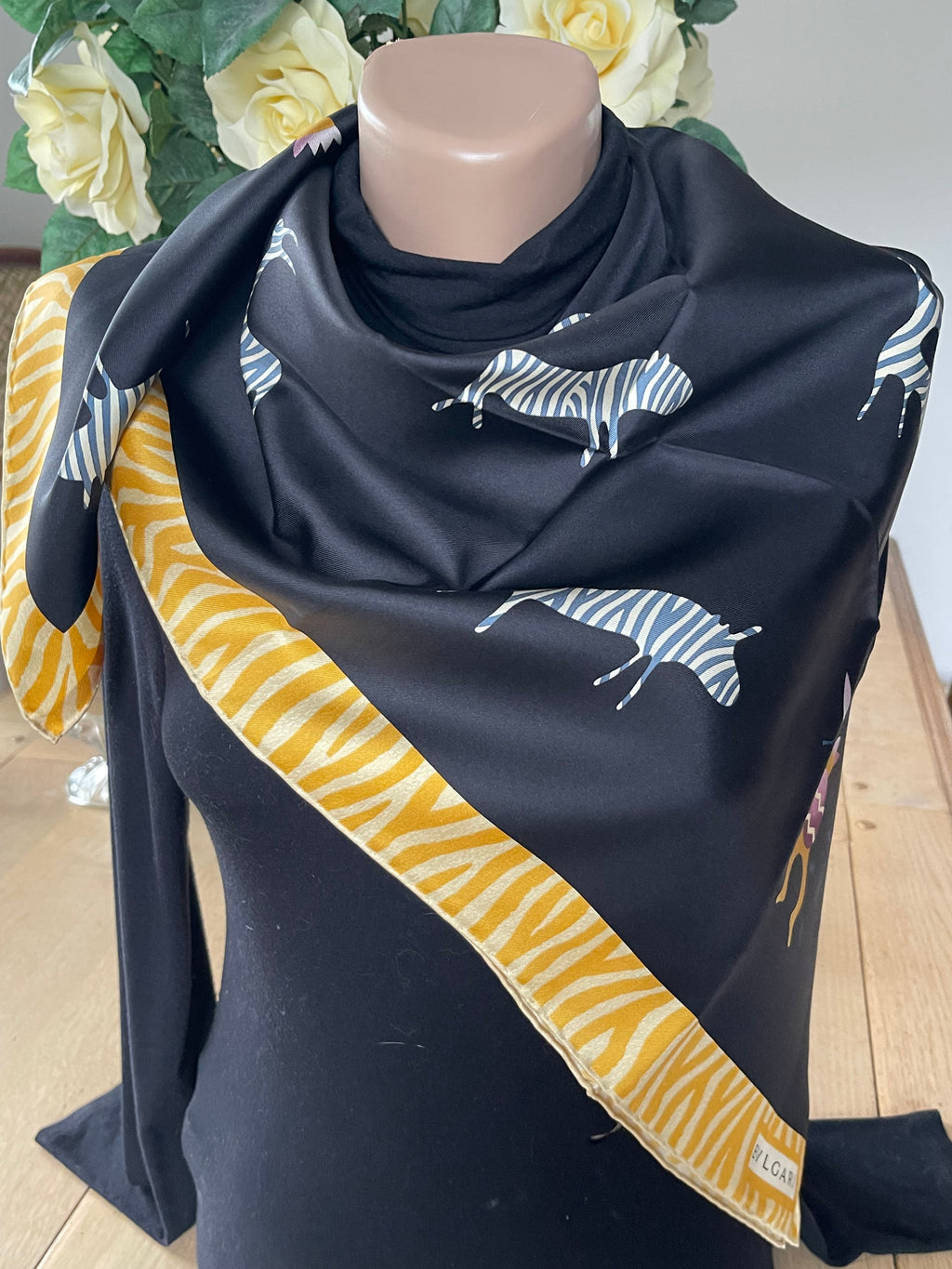BULGARY Foulard carré schal sjaal seide seta soie silk