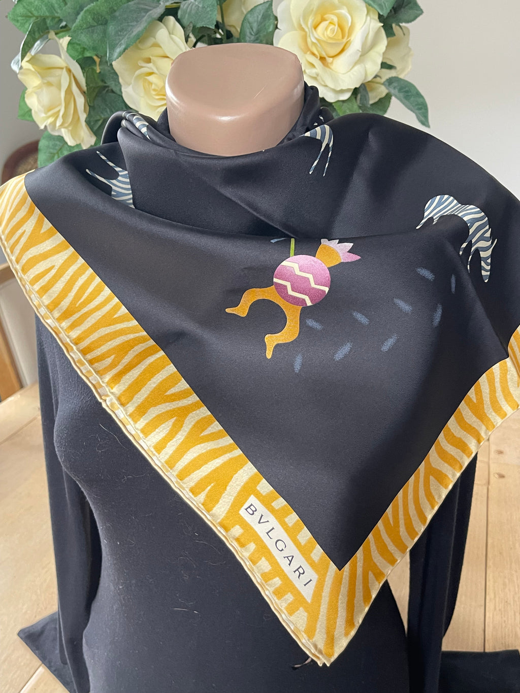 BULGARY Foulard carré schal sjaal seide seta soie silk