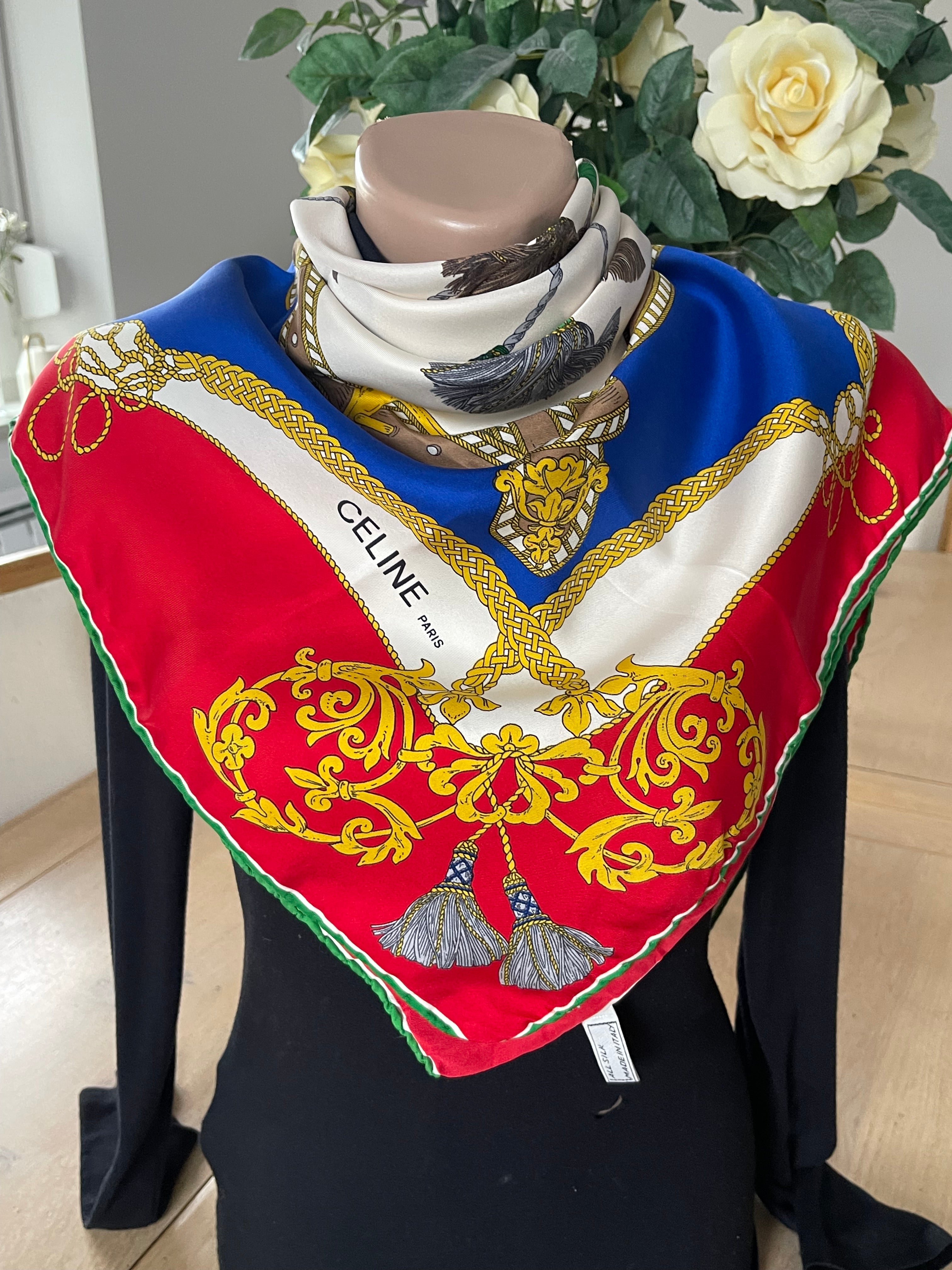 Celine foulard carré schal seide silk soie