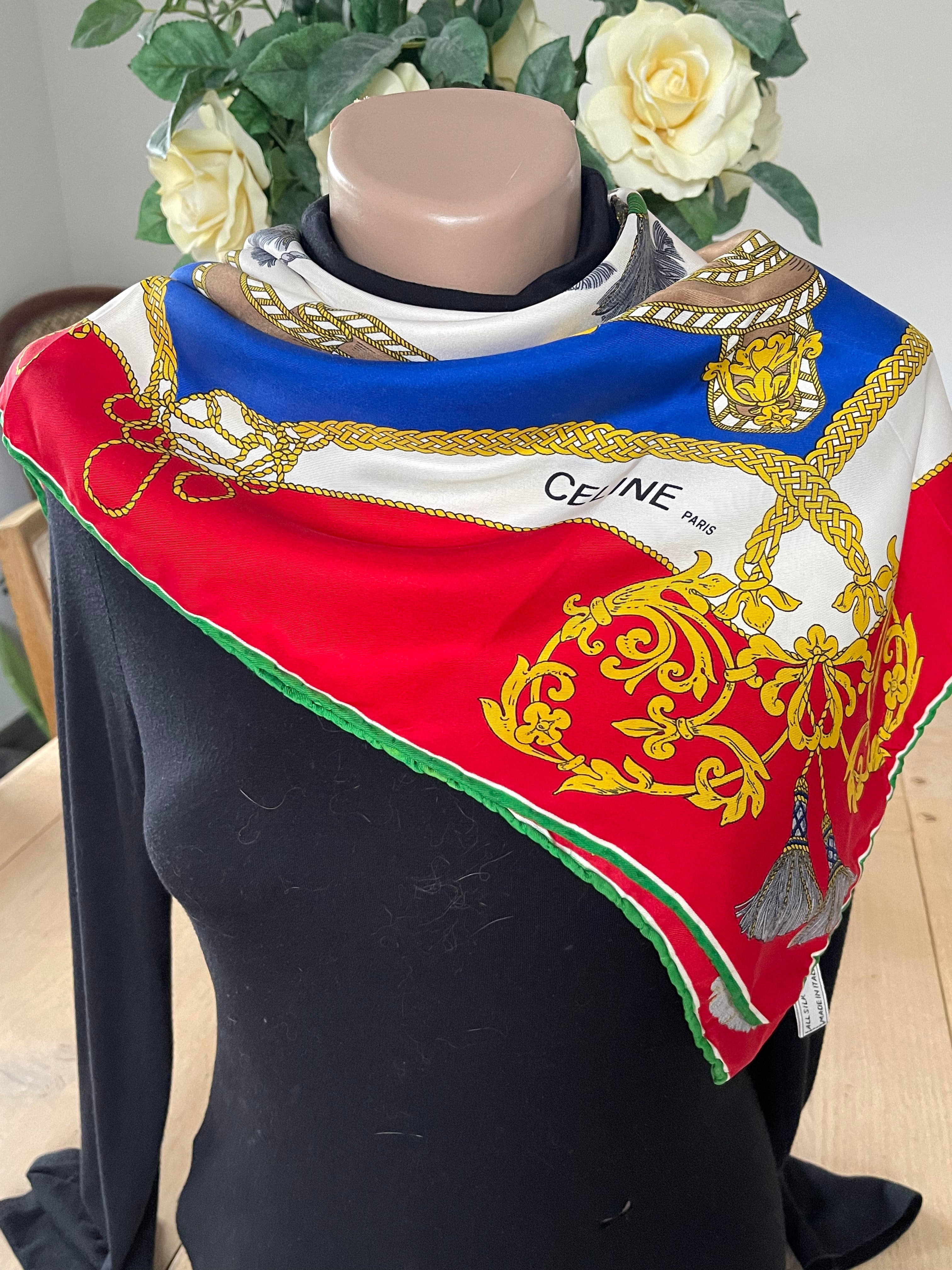 Celine foulard carré schal seide silk soie