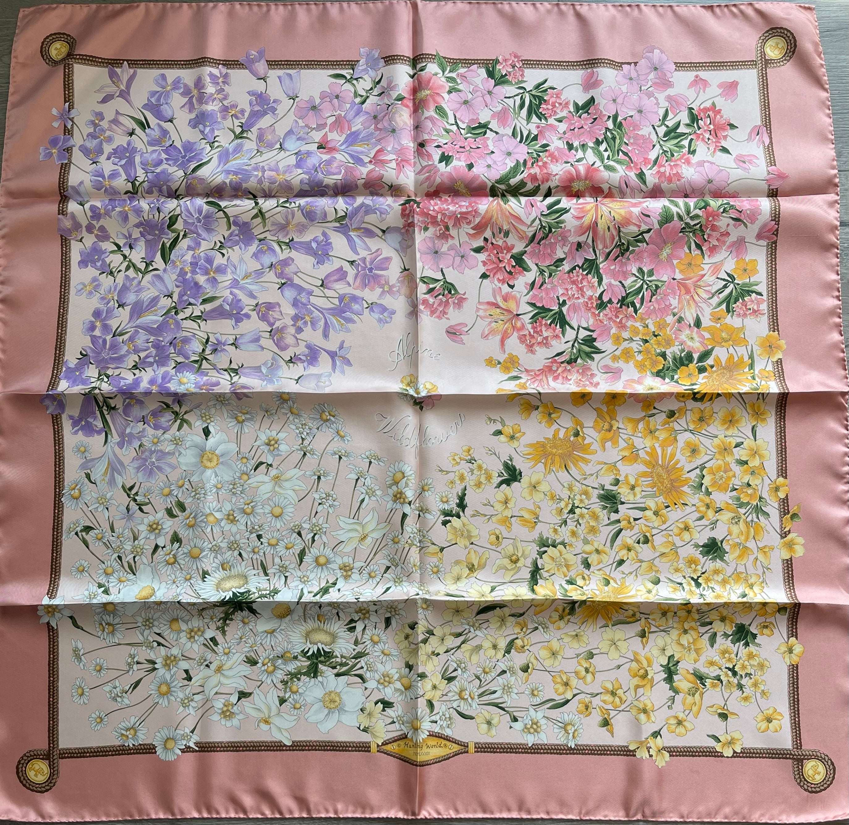 Foulard carré HUNTING WORLD seide schal silk soie