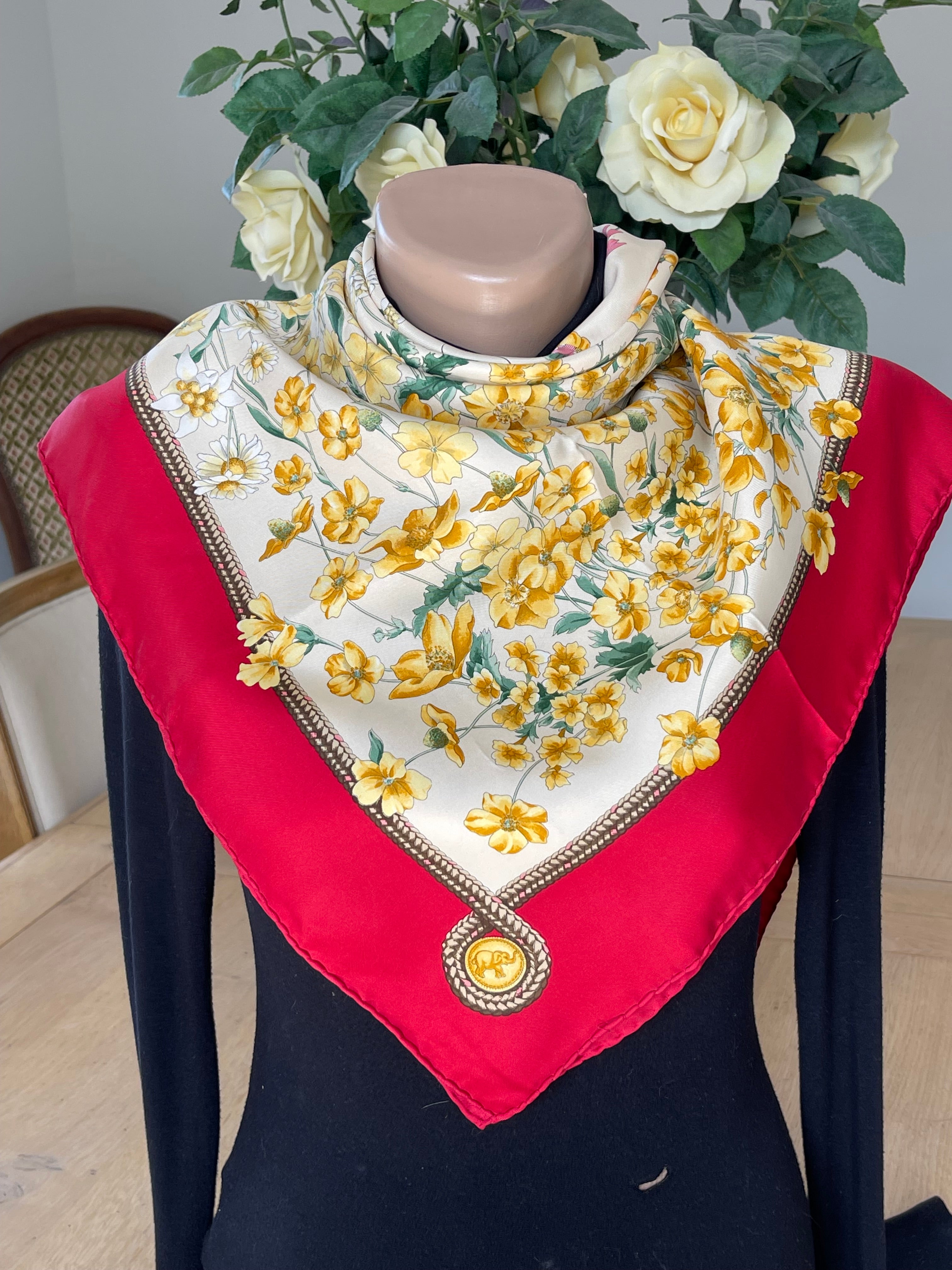Foulard carré HUNTING WORLD schal scarf seide silk soie