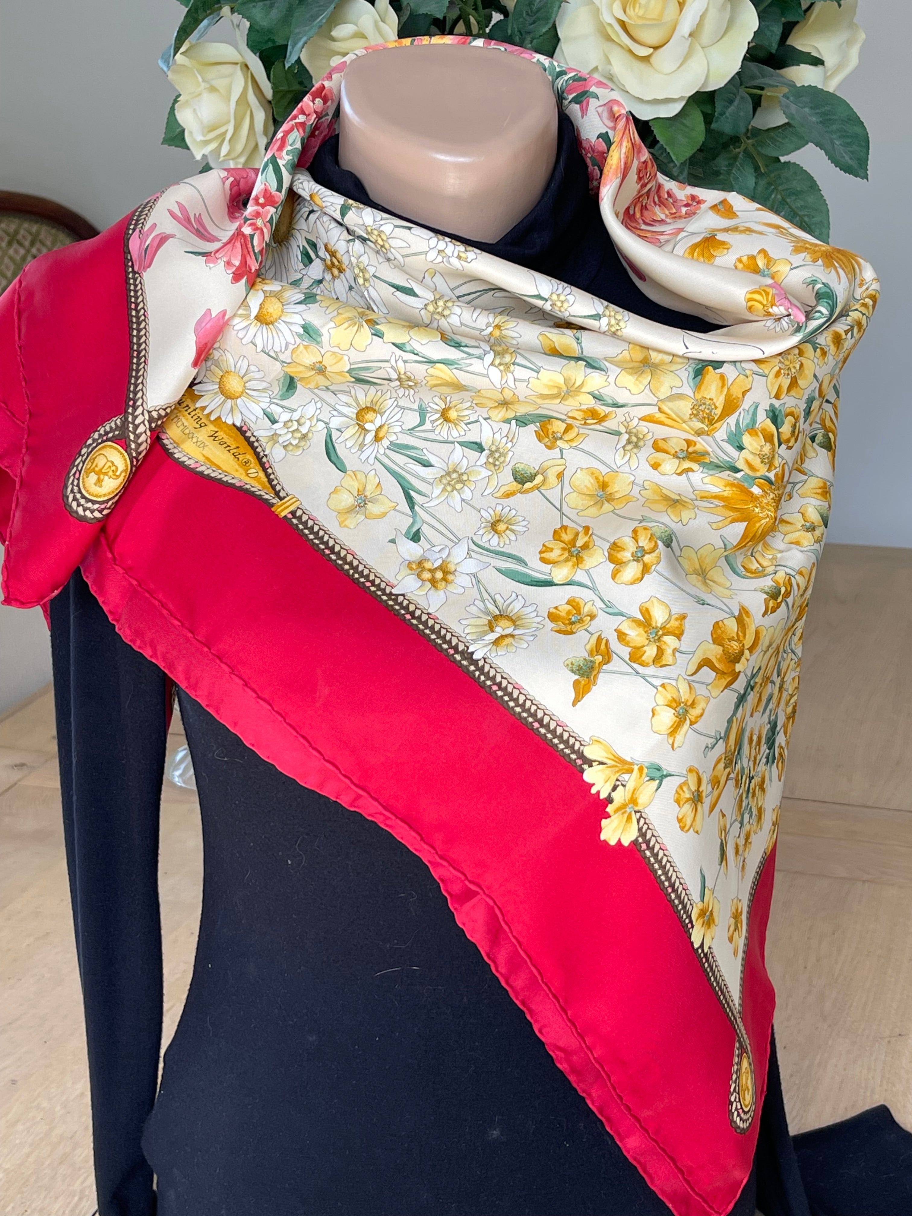 Foulard carré HUNTING WORLD schal scarf seide silk soie