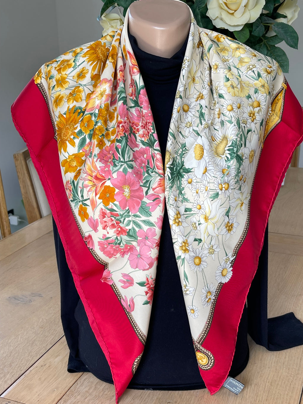Foulard carré HUNTING WORLD schal scarf seide silk soie