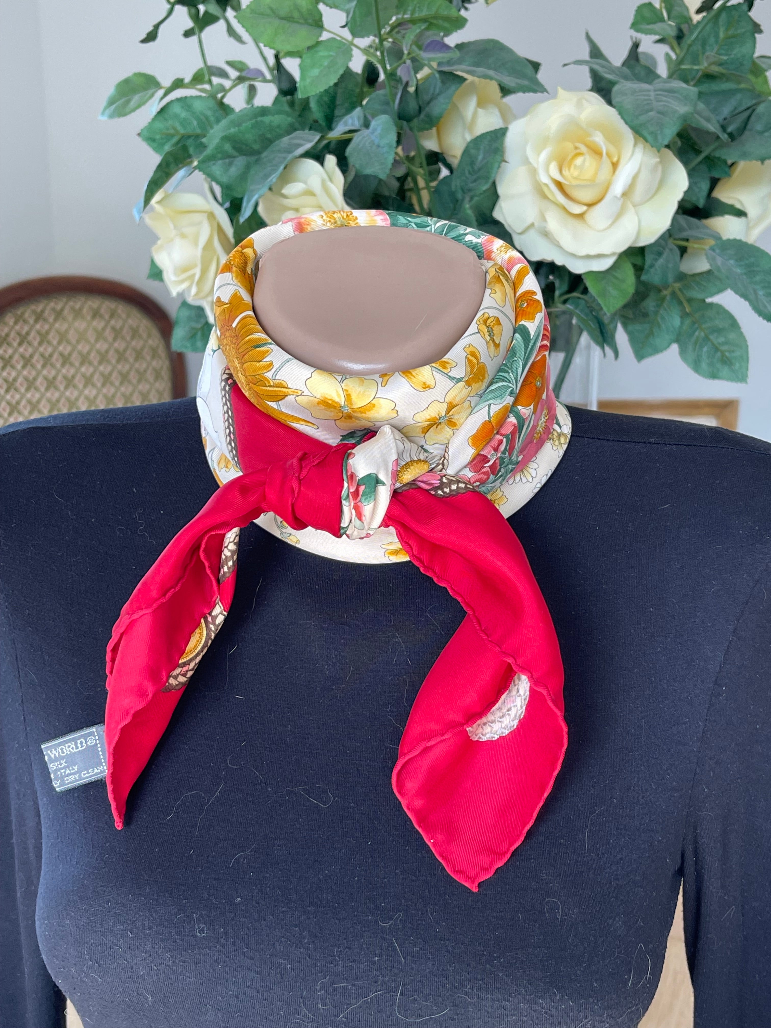 Foulard carré HUNTING WORLD schal scarf seide silk soie