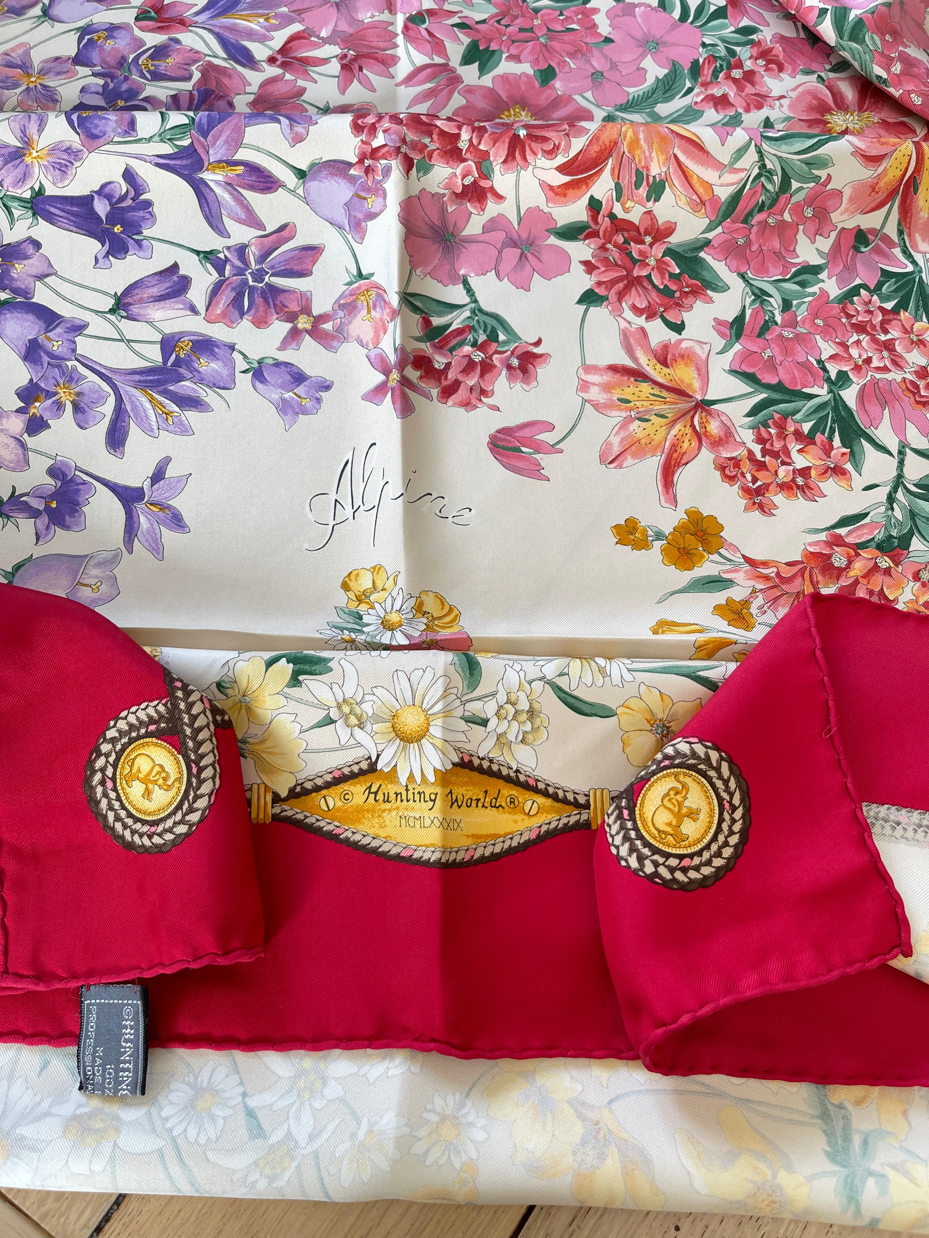 Foulard carré HUNTING WORLD schal scarf seide silk soie