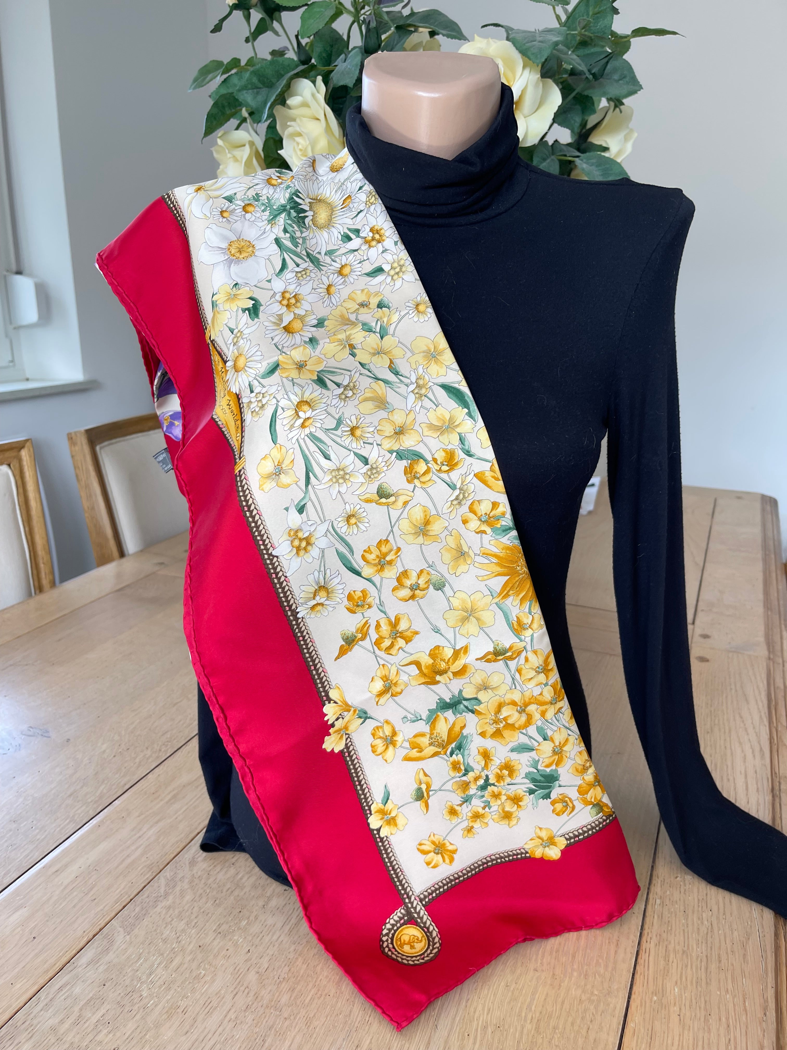Foulard carré HUNTING WORLD schal scarf seide silk soie