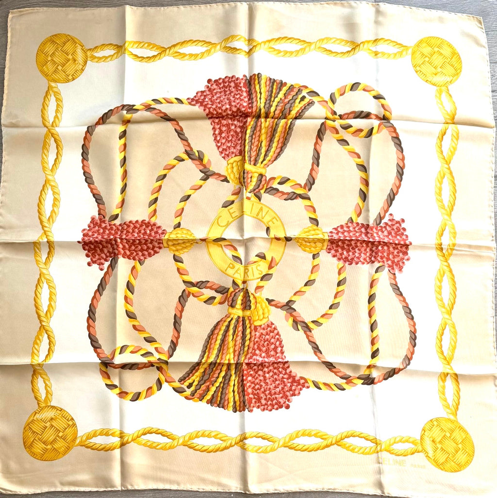 CELINE foulard carré schal scarf seide soie silk