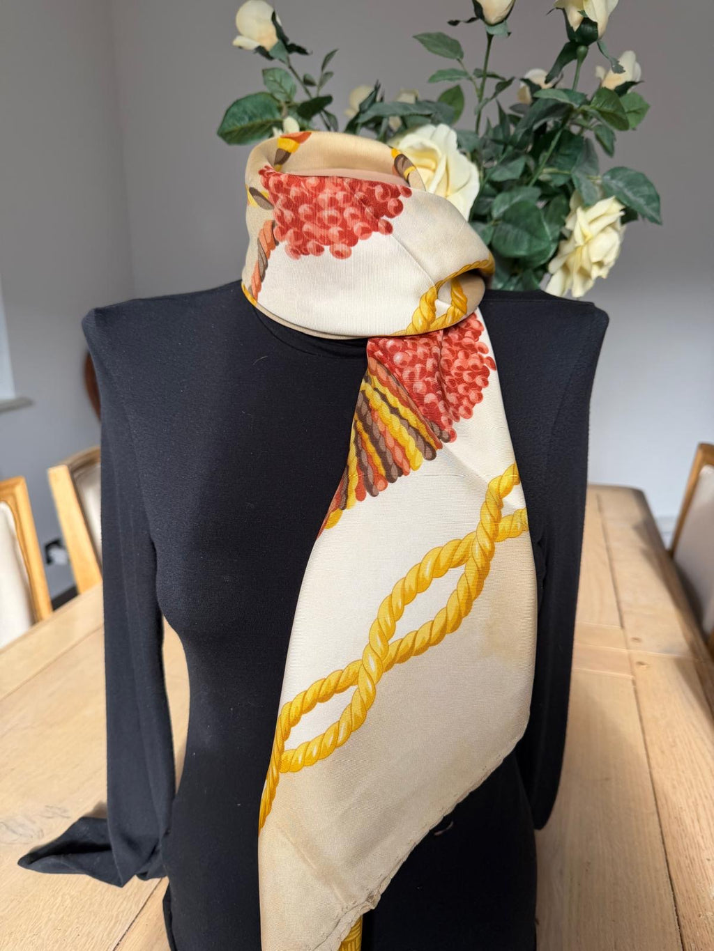 CELINE foulard carré schal scarf seide soie silk